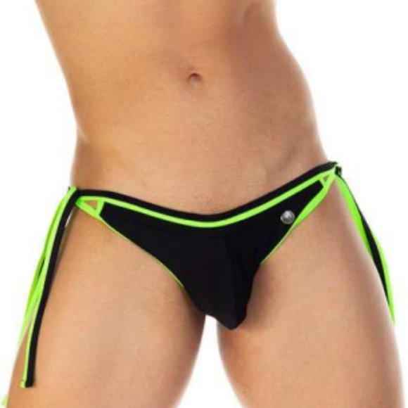GIGO STRIP BLACK SWIM BRIEF - Picture 1 of 5